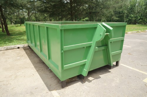 Skip bin placement in a Mill Hill neighborhood
