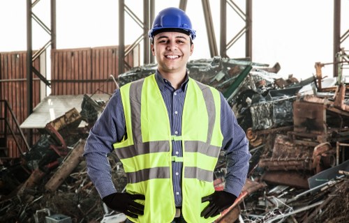 Various types of construction waste materials